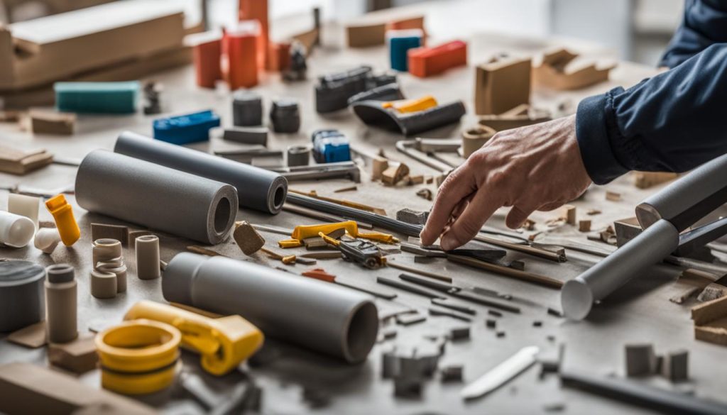 selecting interlocking repair materials